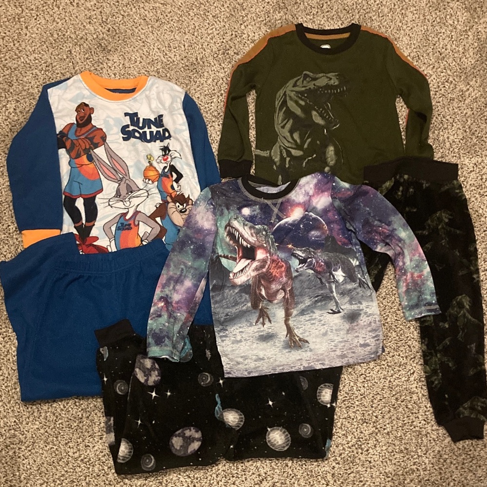 Kids Dinosaur and Space jam Pajama Set